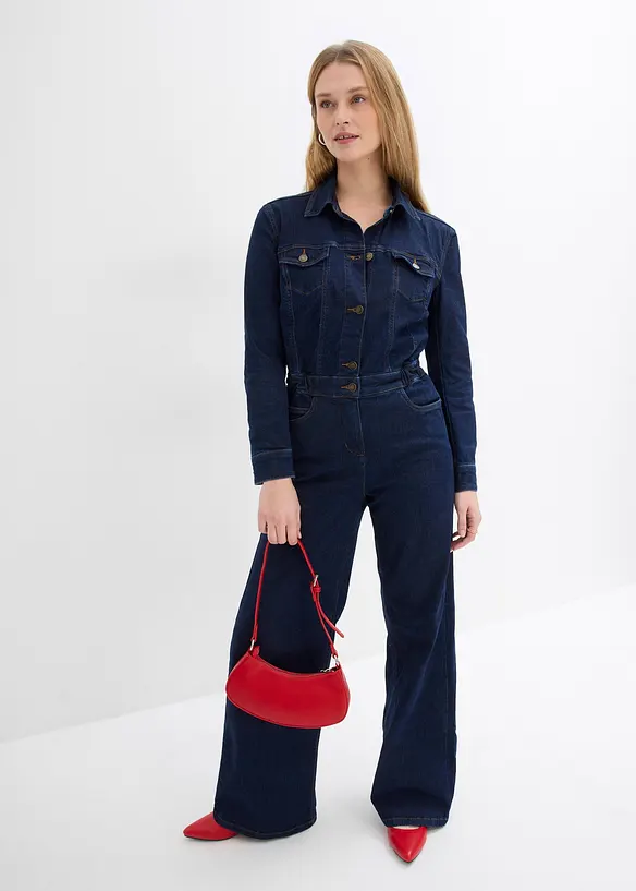 Jeans-Overall in blau von vorne (Totalaufnahme) - bonprix Jeans-Overall in blau von vorne (Totalaufnahme) - bonprix