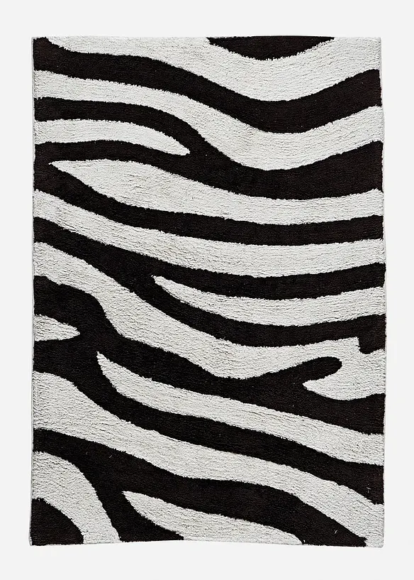 Badematte mit Zebra- Muster in schwarz - bonprix