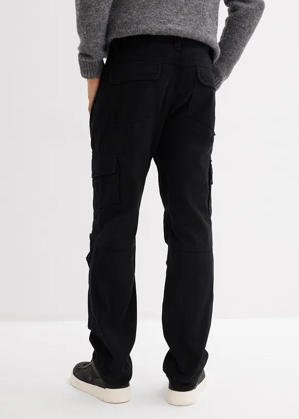 Relaxed-Fit Cargohose, Straight in schwarz von hinten - bonprix