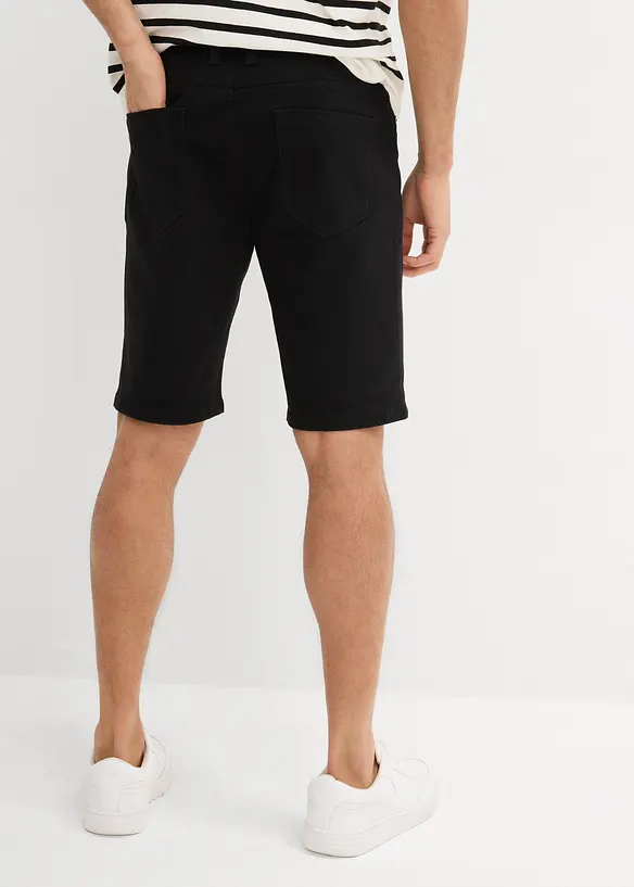 Stretch-Bermuda in Regular-Fit (2er Pack) in schwarz von hinten - bonprix