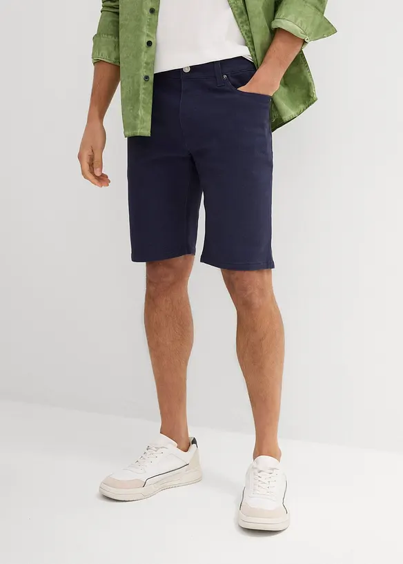 Stretch-Bermuda in Regular-Fit (2er Pack) in blau von vorne - bonprix