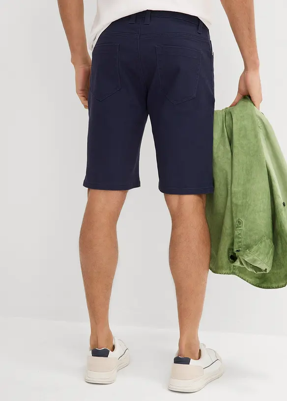 Stretch-Bermuda in Regular-Fit (2er Pack) in blau von hinten - bonprix