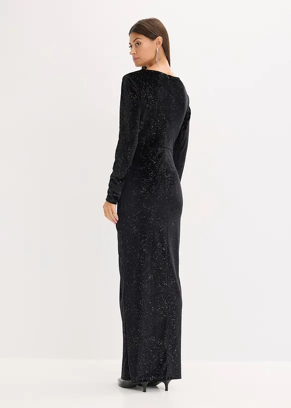 Abendkleid mit Glitzer in schwarz von hinten (Totalaufnahme) - bonprix