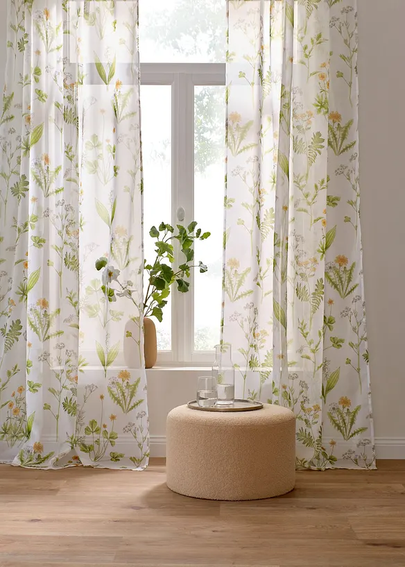 Transparente Gardine aus feinem Voile (1er Pack)