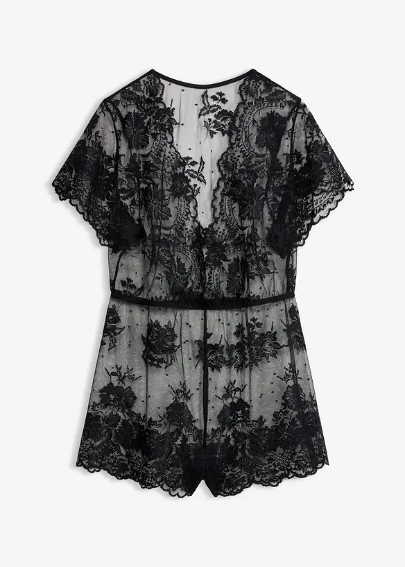 Jumpsuit in schwarz von vorne - bonprix