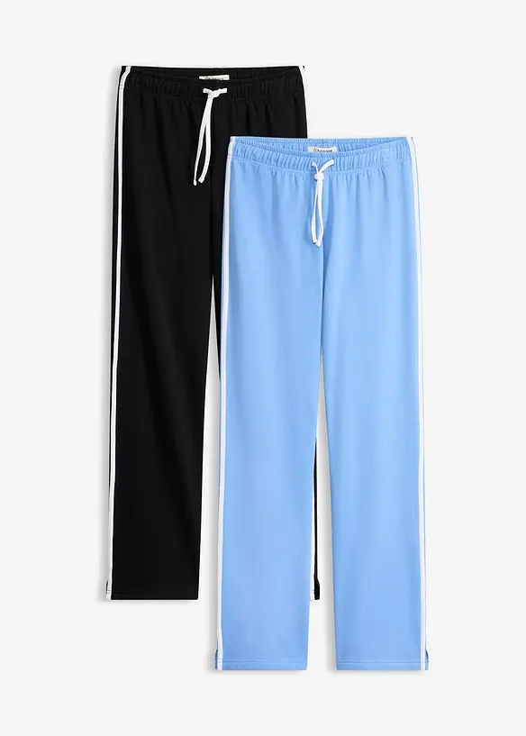 Sweathose aus reiner schwerer Baumwolle (2er-Pack ) in blau von vorne - bonprix