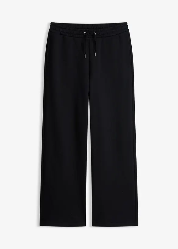 Highwaist Jogginghose aus reiner Bio-Baumwolle in schwarz von vorne - bonprix