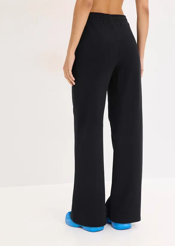 Highwaist Jogginghose aus reiner Bio-Baumwolle in schwarz von hinten - bonprix