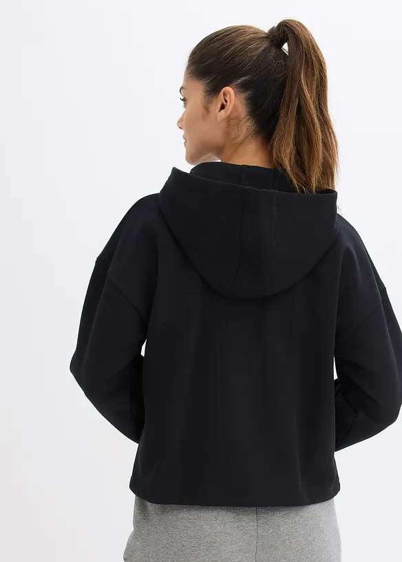 Sweatjacke mit reiner Bio-Baumwolle in schwarz von hinten (im Anschnitt) - bonprix