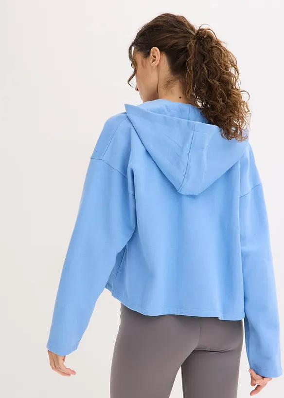 Sweatjacke mit reiner Bio-Baumwolle in blau von hinten (im Anschnitt) - bonprix