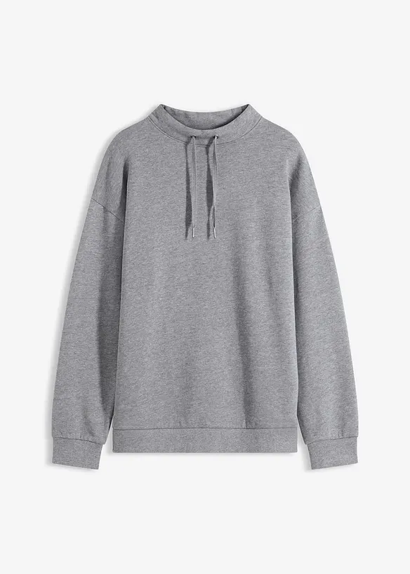 Sweatshirt aus reiner Bio-Baumwolle in grau von vorne - bonprix