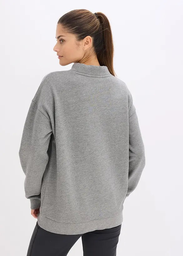 Sweatshirt aus reiner Bio-Baumwolle in grau von hinten (im Anschnitt) - bonprix