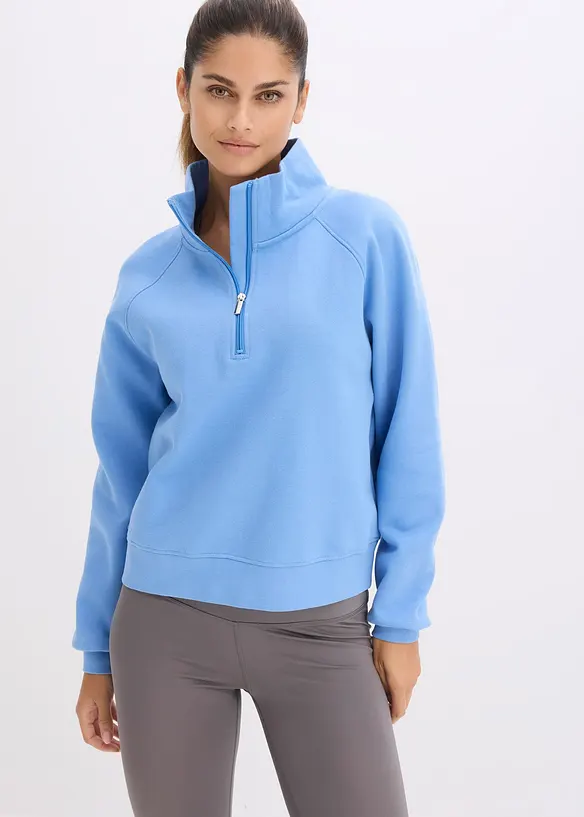 Sweatshirt aus reiner Bio-Baumwolle in blau von vorne (im Anschnitt) - bonprix Sweatshirt aus reiner Bio-Baumwolle in blau von vorne (im Anschnitt) - bonprix