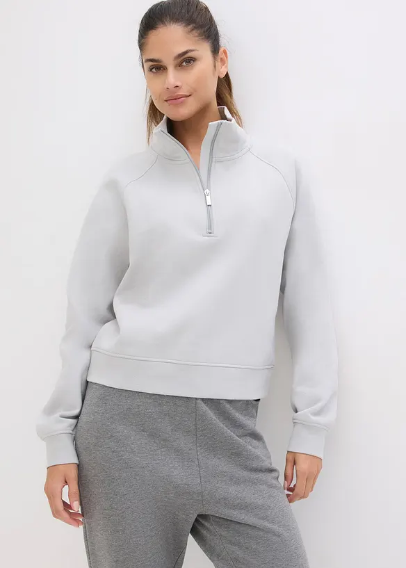 Sweatshirt aus reiner Bio-Baumwolle in grau von vorne (im Anschnitt) - bonprix Sweatshirt aus reiner Bio-Baumwolle in grau von vorne (im Anschnitt) - bonprix