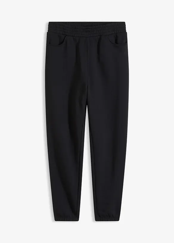 Sweathose mit extra tiefem Schritt aus reiner Bio-Baumwolle in schwarz von vorne - bonprix Sweathose mit extra tiefem Schritt aus reiner Bio-Baumwolle in schwarz von vorne - bonprix