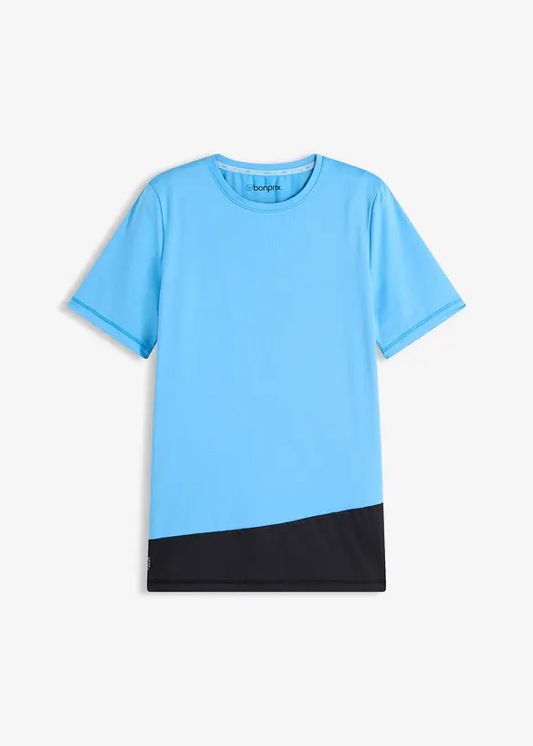 Sport-Shirt mit Strukturoptik in blau von vorne - bonprix