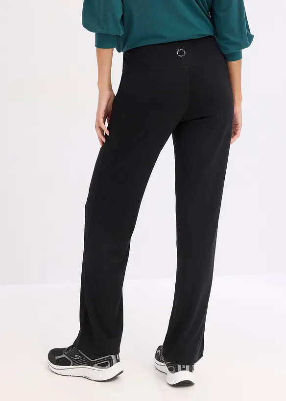 Weiche Jerseyhose mit Viskose und Eingriffstasche, schnelltrocknend in schwarz von hinten - bonprix