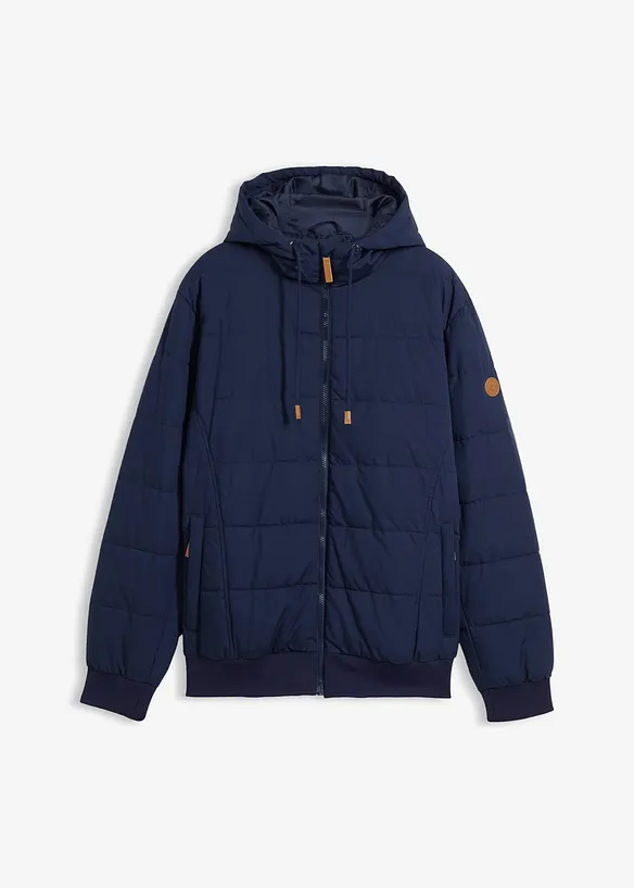 Wattierte Steppjacke in blau von vorne - bonprix