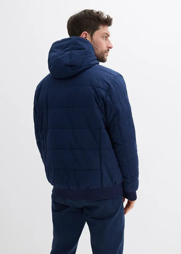 Wattierte Steppjacke in blau von hinten (im Anschnitt) - bonprix