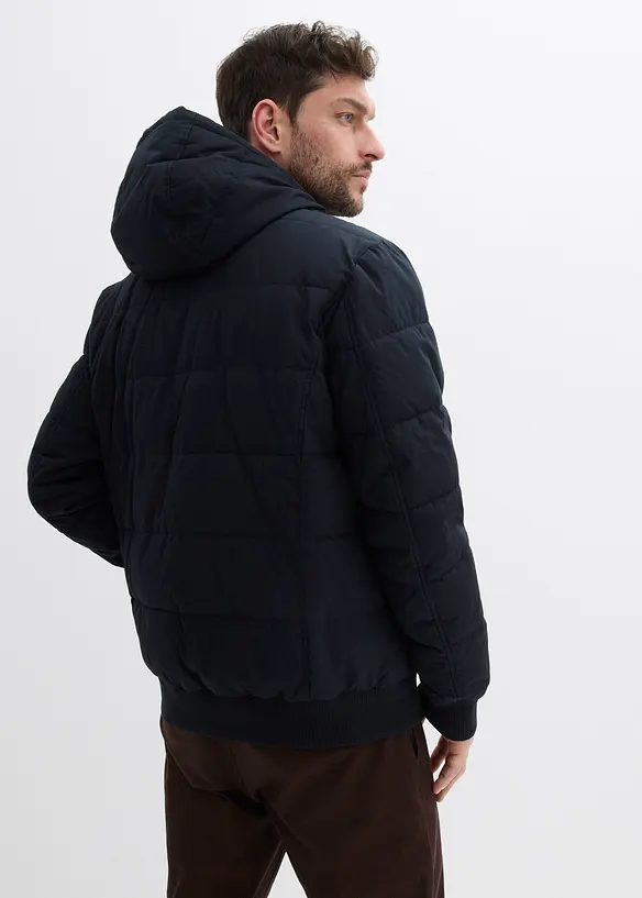 Wattierte Steppjacke in schwarz von hinten (im Anschnitt) - bonprix