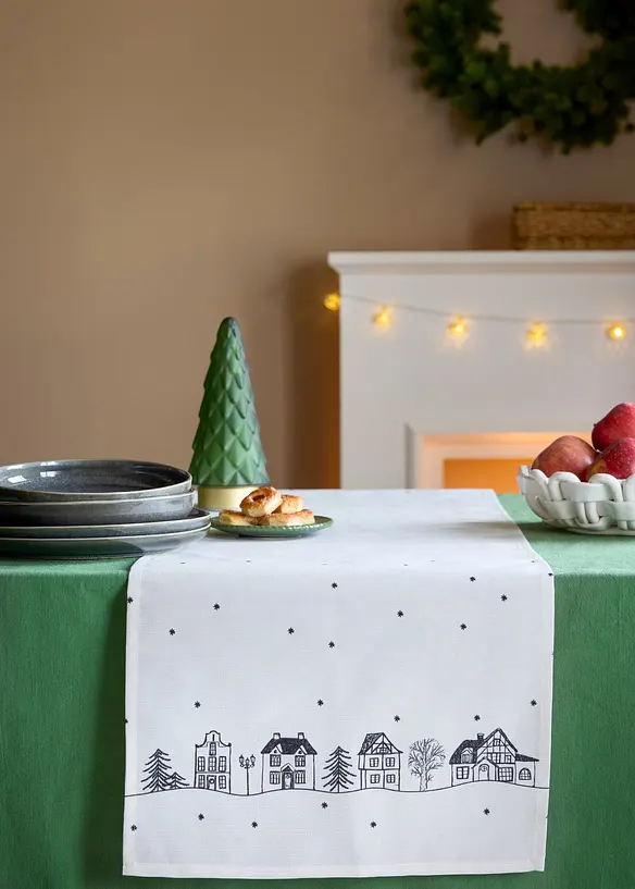 Tischläufer mit Winter Motiv, wasserabweisend in beige (Ambiente) - bonprix