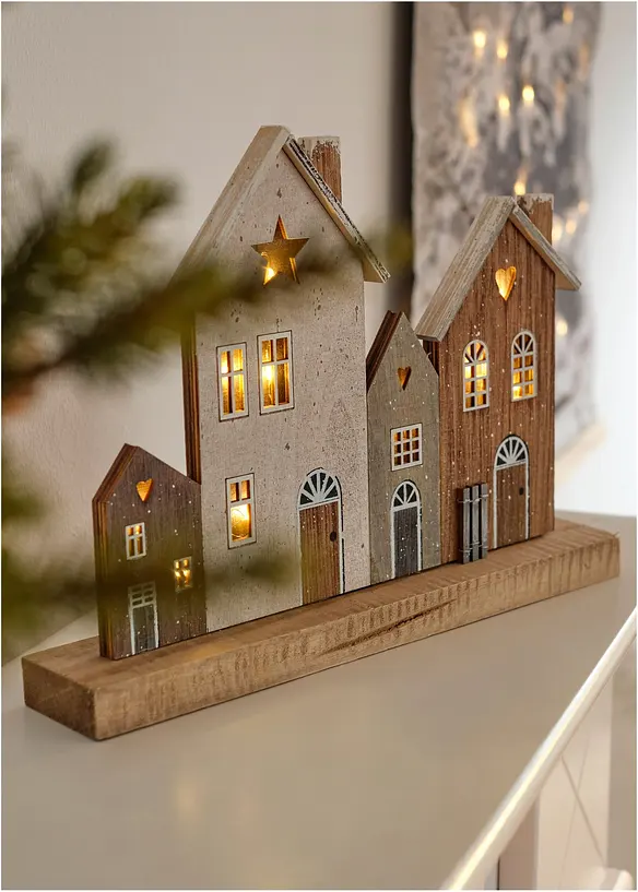 LED-Deko-Objekt Häuser in beige (Ambiente) - bonprix