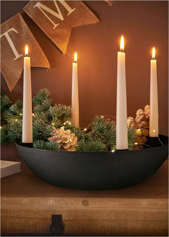 Kerzenständer mit 4 Kerzenhalter in schwarz (Ambiente) - bonprix