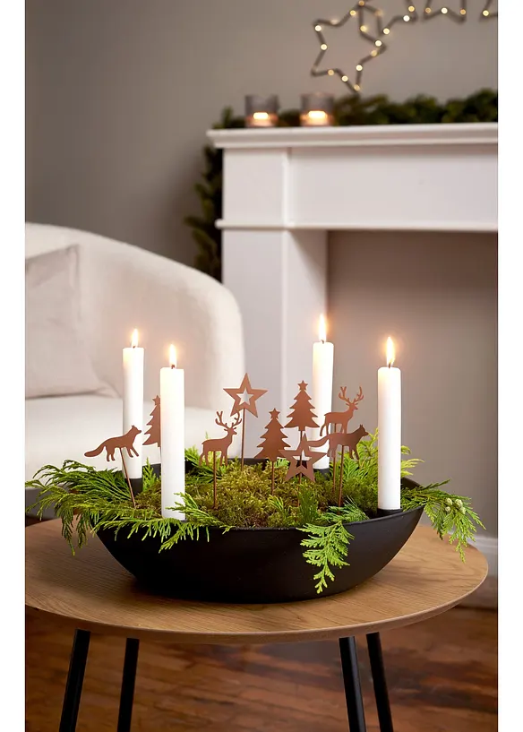 Kerzenständer mit 4 Kerzenhalter in schwarz (Ambiente) - bonprix