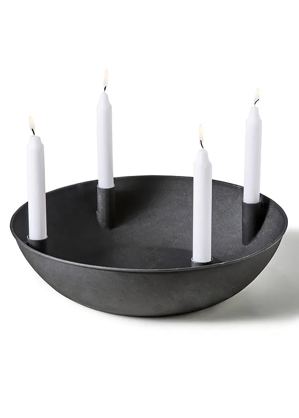 Kerzenständer mit 4 Kerzenhalter in schwarz - bonprix