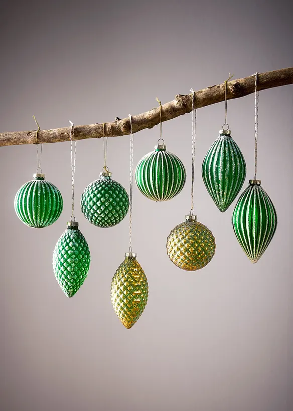 Weihnachtskugeln (8-tlg. Set) in grün (Ambiente) - bonprix