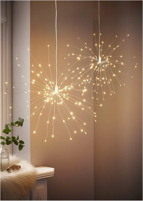 LED-Hängedeko Stern (2er Pack) in farblos - bonprix