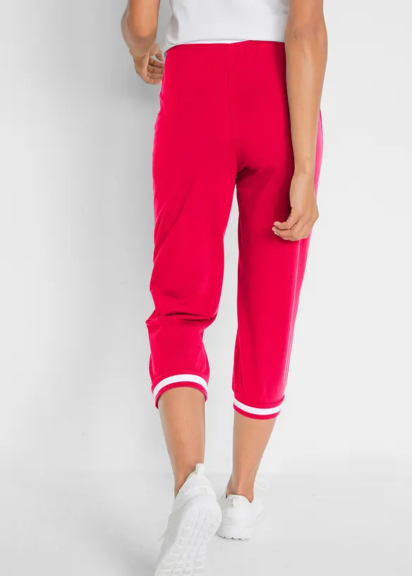 Jogginghose, 3/4-Länge aus Baumwollmix in rot von hinten - bonprix