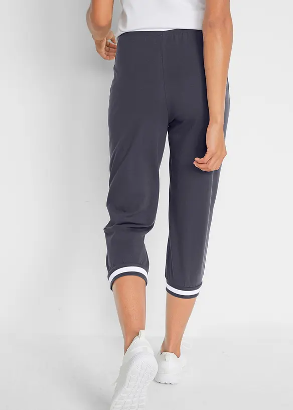 Jogginghose, 3/4-Länge aus Baumwollmix in blau von hinten - bonprix