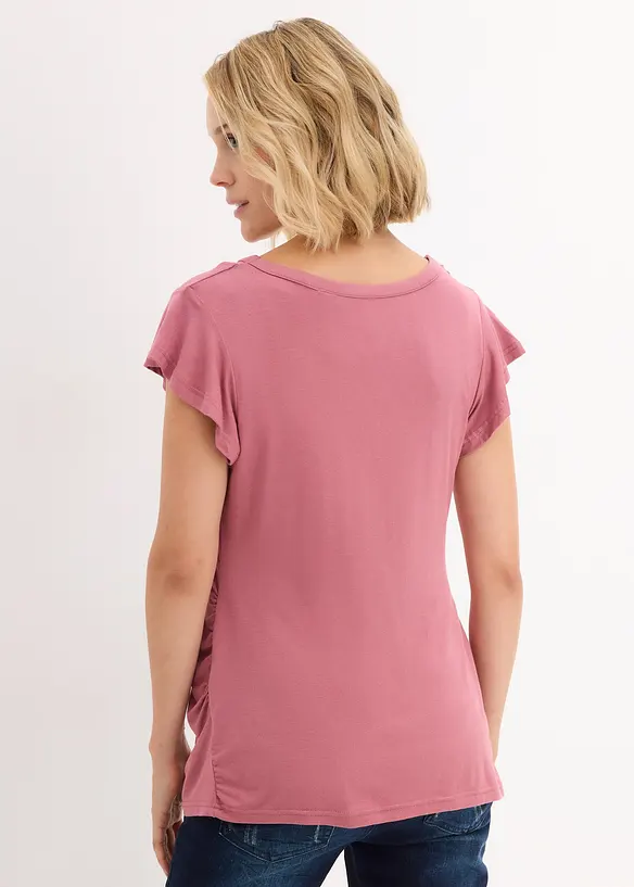 2 in 1 Umstands- und Stillshirt in lila von hinten (im Anschnitt) - bonprix