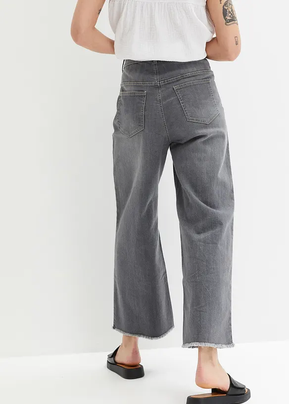 7/8-Jeans, Wide Fit in grau von hinten - bonprix
