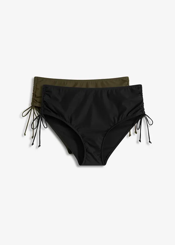 Light Shape-Bikinihose (2er Pack) in schwarz von vorne - bonprix