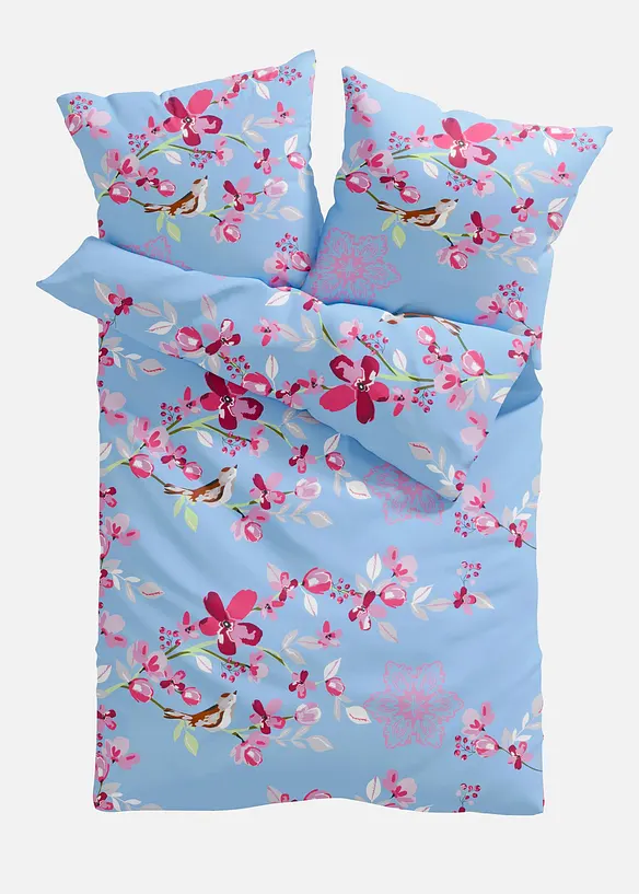 Linon-Bettwäsche in blau von vorne - bonprix
