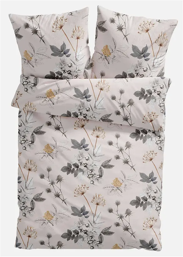 Linon-Bettwäsche in beige von vorne - bonprix