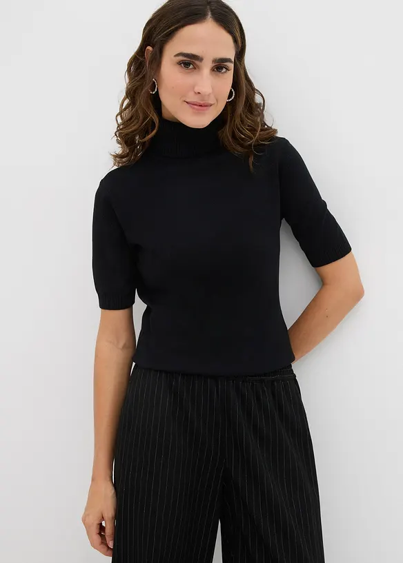 Pullover in schwarz von vorne (im Anschnitt) - bonprix