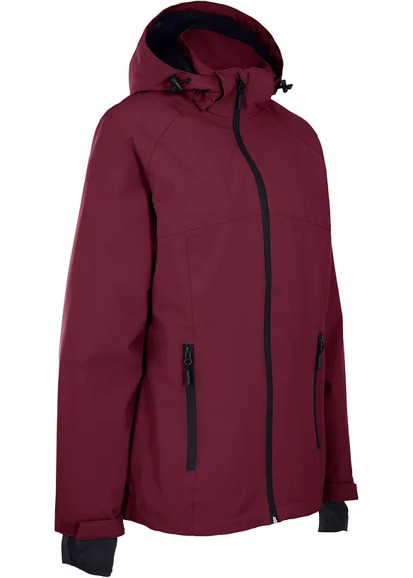 Wasserdichte Funktions-Jacke mit reflektierenden Details in rot von vorne - bonprix