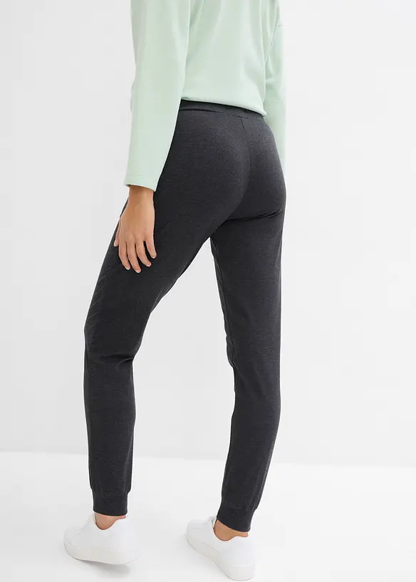 Jogginghose mit elastischen Bund in schwarz von hinten - bonprix