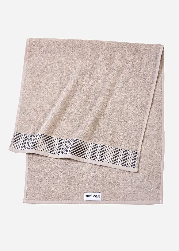 Baumwollhandtuch in grau von vorne - bonprix