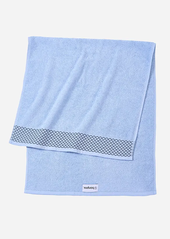 Baumwollhandtuch in blau von vorne - bonprix