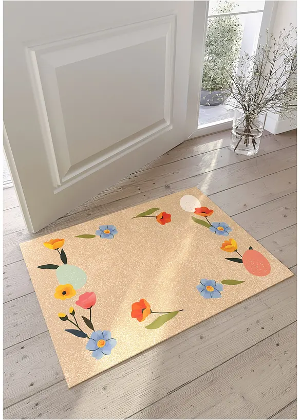 Waschbare Fußmatte mit frühlingshaftem Design in bunt (Ambiente) - bonprix