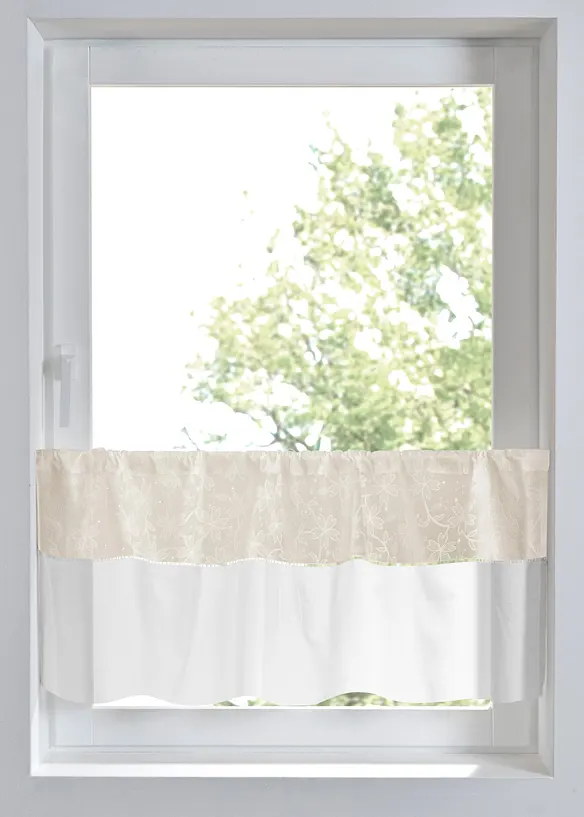 Scheibengardine aus Bio-Baumwolle in beige - bonprix