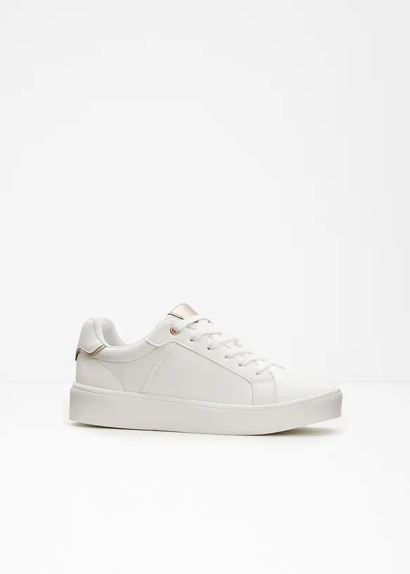 Sneaker mit gepolsterter Innensohle in weiß - bonprix