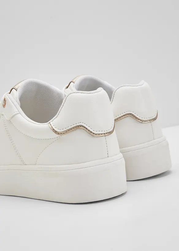 Sneaker mit gepolsterter Innensohle in weiß - bonprix