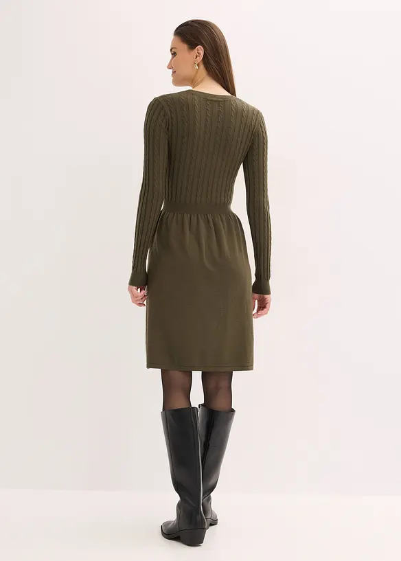 Strickkleid aus Viskose-Mix in braun von hinten (Totalaufnahme) - bonprix Strickkleid aus Viskose-Mix in braun von hinten (Totalaufnahme) - bonprix