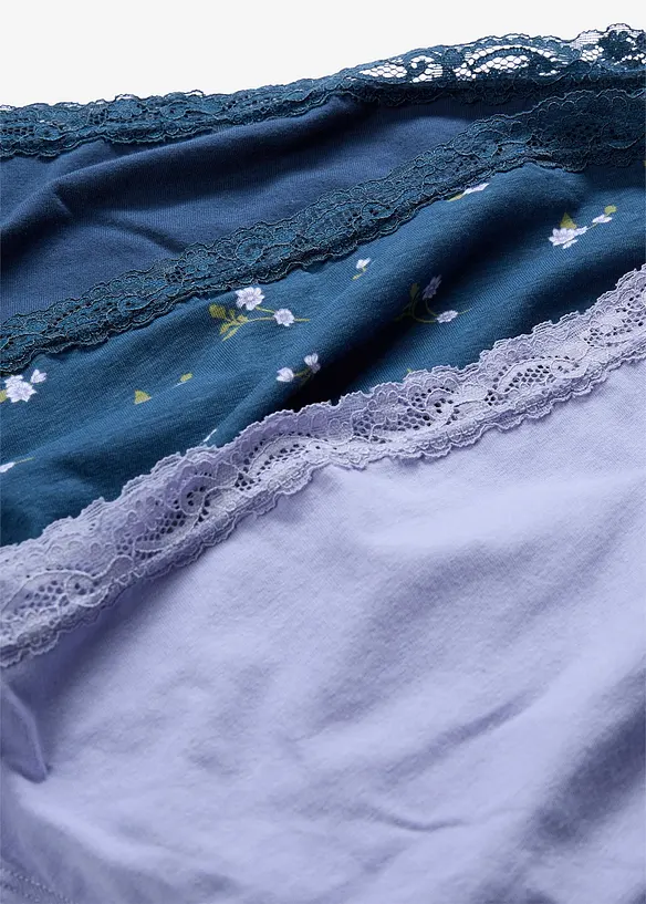 Slip mit weicher Baumwolle (5er Pack) in blau - bonprix
