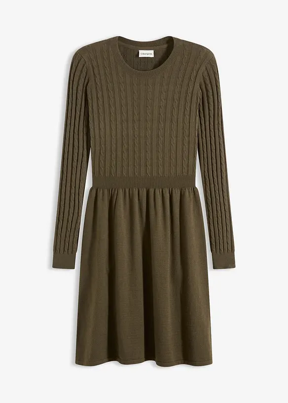 Strickkleid aus Viskose-Mix in braun von vorne - bonprix Strickkleid aus Viskose-Mix in braun von vorne - bonprix